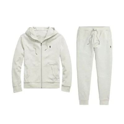 Polo Ralph Lauren Double-Knit Full-Zip Hoodie and Double-Knit Jogger Pant Set Light Sport Heather 01