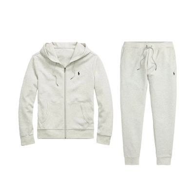 Polo Ralph Lauren Double-Knit Full-Zip Hoodie and Double-Knit Jogger Pant Set Light Sport Heather 01