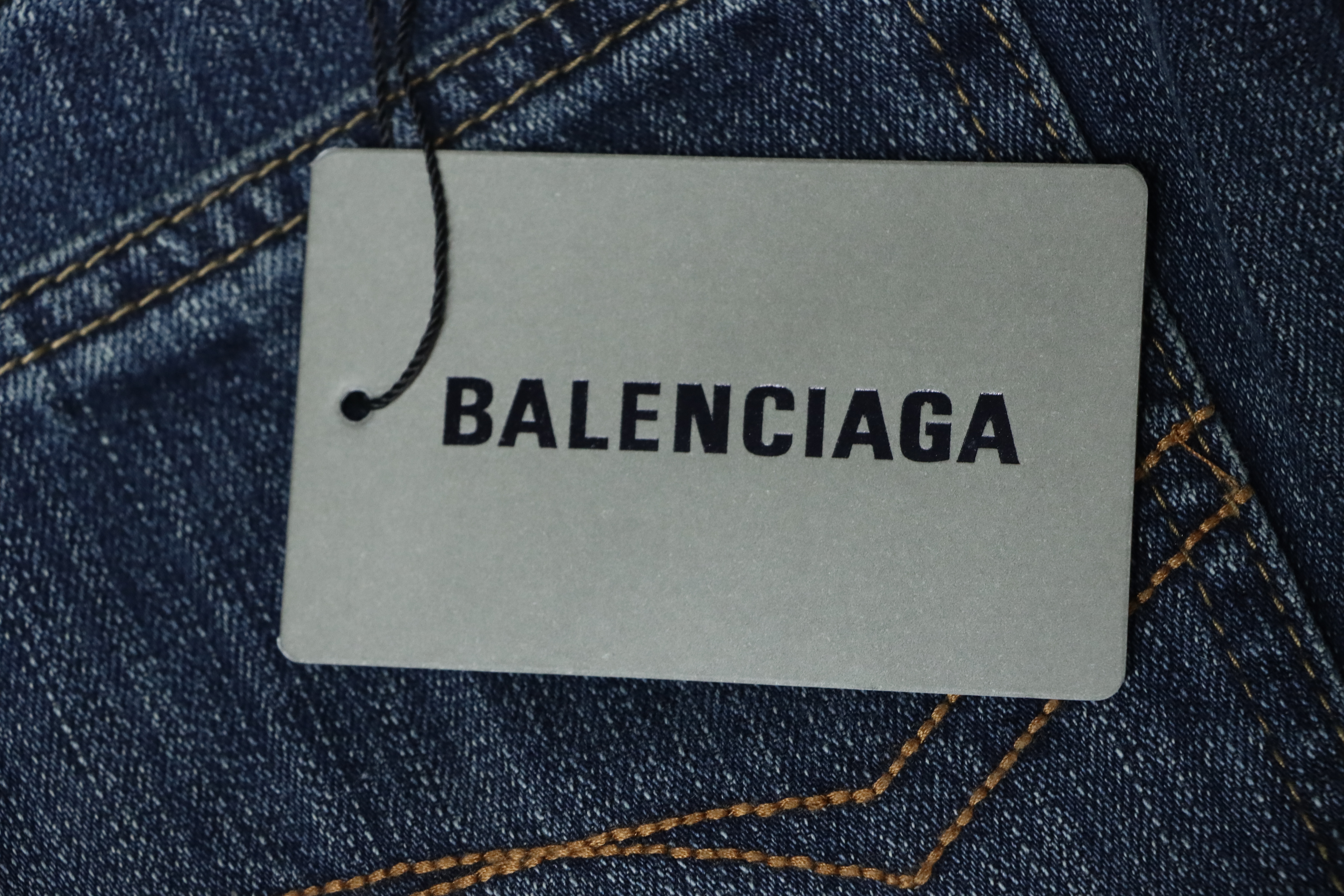 Balenciaga Black Letter Embroidered Jeans