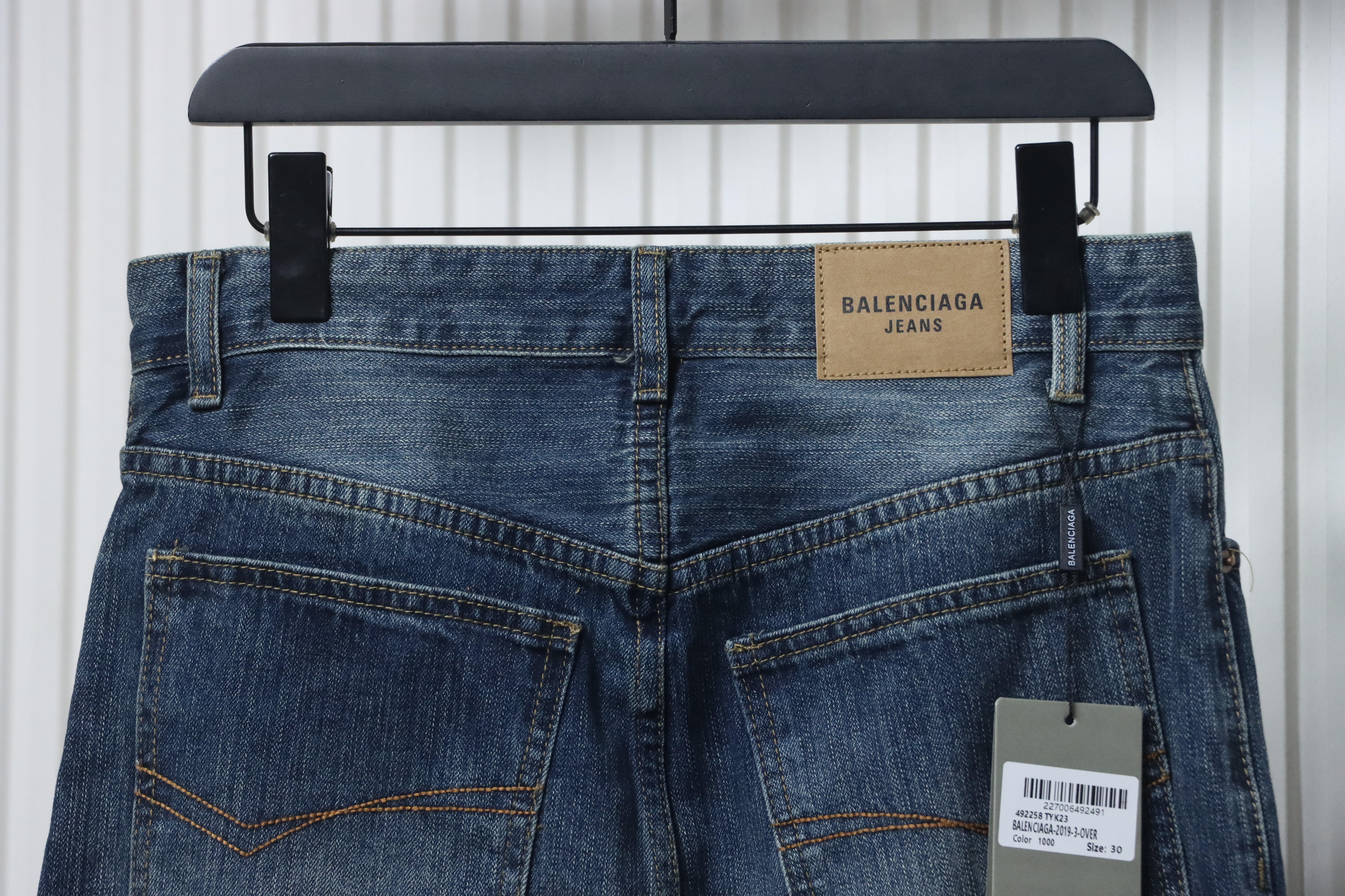 Balenciaga Black Letter Embroidered Jeans