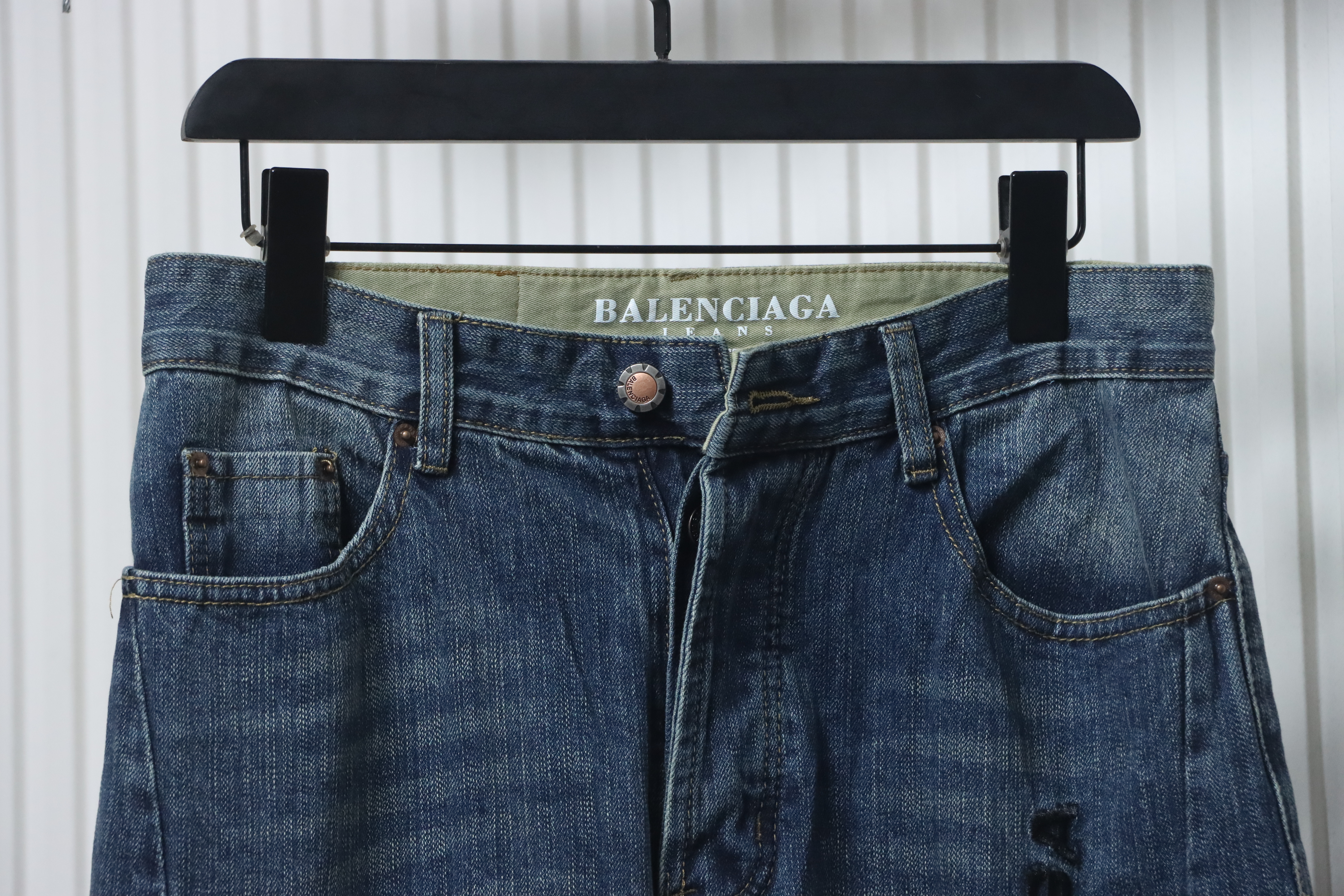 Balenciaga Black Letter Embroidered Jeans