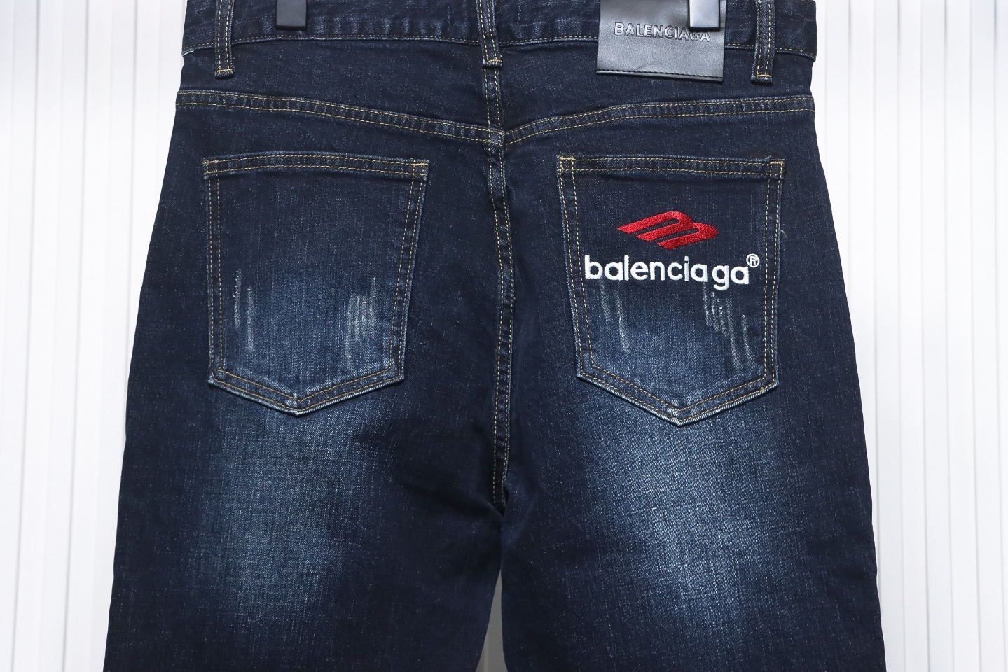 Balenciaga Back Pocket '3M' Logo Embroidered Jeans