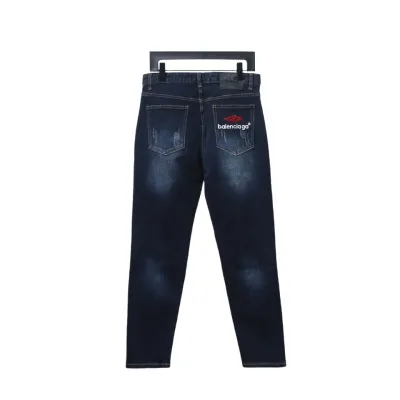 Balenciaga Back Pocket '3M' Logo Embroidered Jeans 02