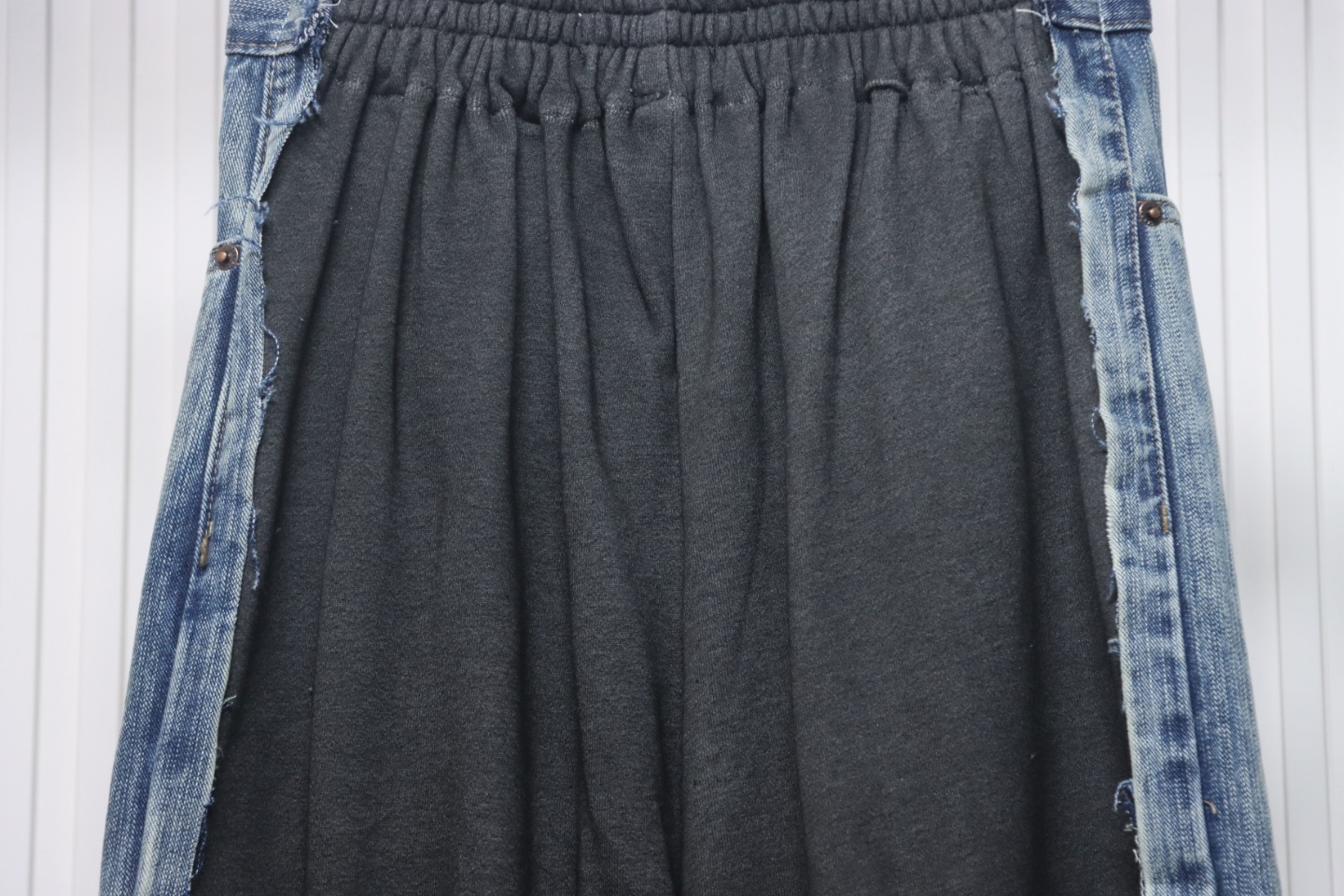 Balenciaga Front And Back Patchwork Black & Gray Jeans