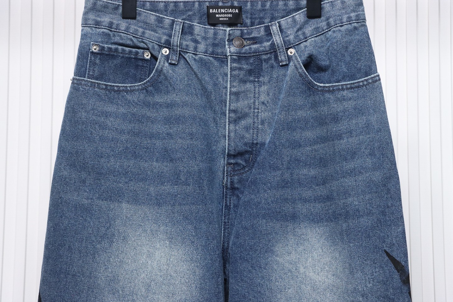 Balenciaga Personalized Prints Jeans Washed Blue