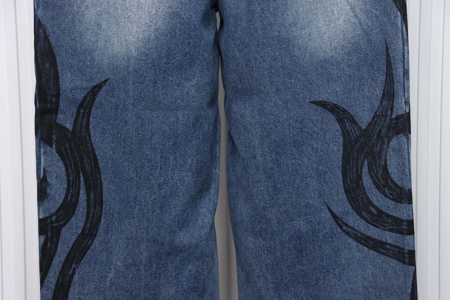 Balenciaga Personalized Prints Jeans Washed Blue