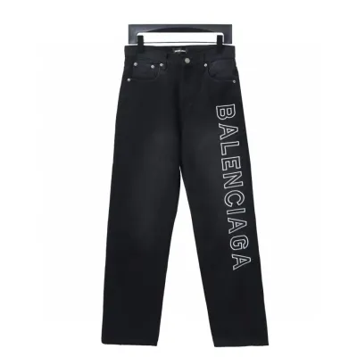 Balenciaga Side Logo Letter Embroidered Jeans 01