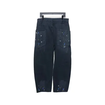 Balenciaga Splatter-Painted Dark Blue Jeans 02