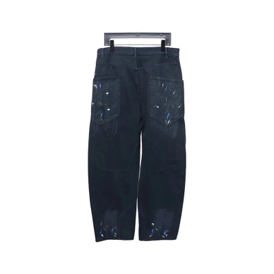 Balenciaga Splatter-Painted Dark Blue Jeans 02