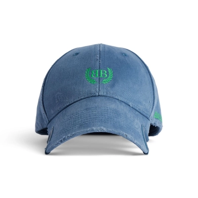 Balenciaga Laurel Classic Cap in Dark Blue/Green 01