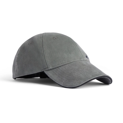Balenciaga Tilted Typo Cap in Dark Heather Grey 02
