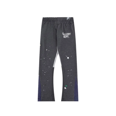 Gallery Dept. Painted Flare Sweat Pants Gray-Blue Patchwork 01