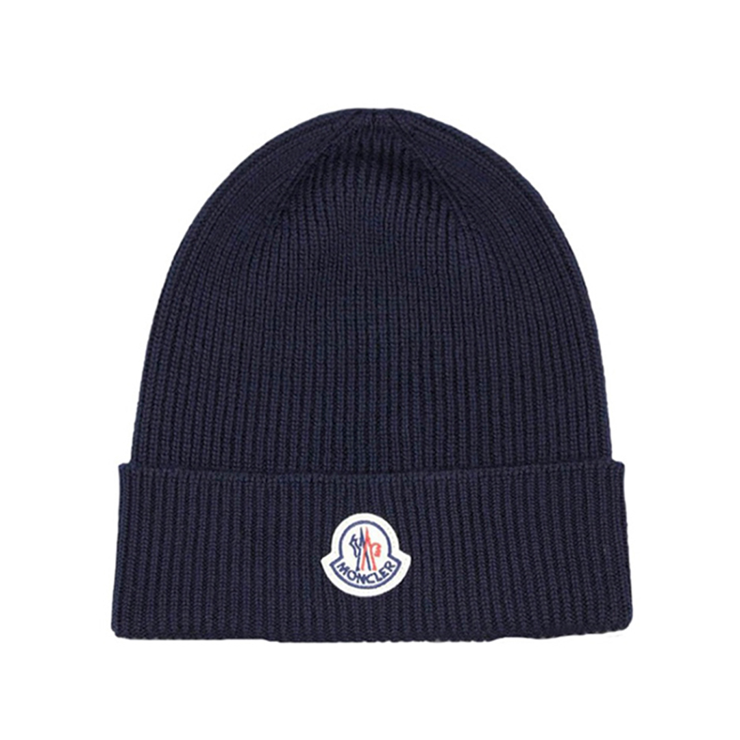Moncler Cashmere Wool Beanie Navy Blue