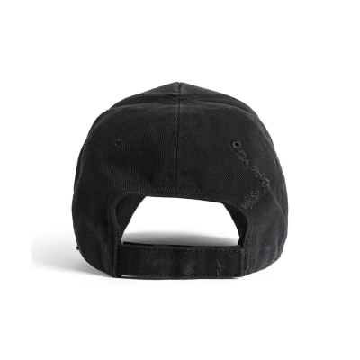 Balenciaga Tilted Typo Cap in Black 02