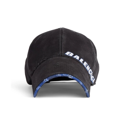 Balenciaga Tilted Typo Cap in Black 01