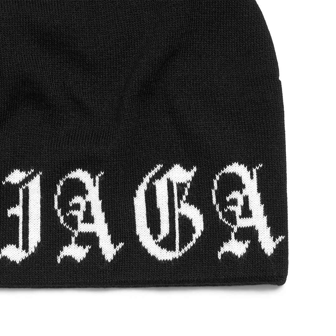 Balenciaga All-around Blackletter Beanie in Black/White