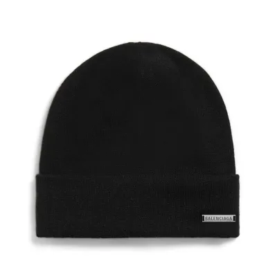 Balenciaga Cashmere And Wool Beanie in Black 01