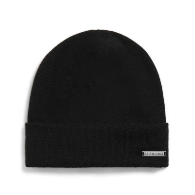 Balenciaga Cashmere And Wool Beanie in Black 01