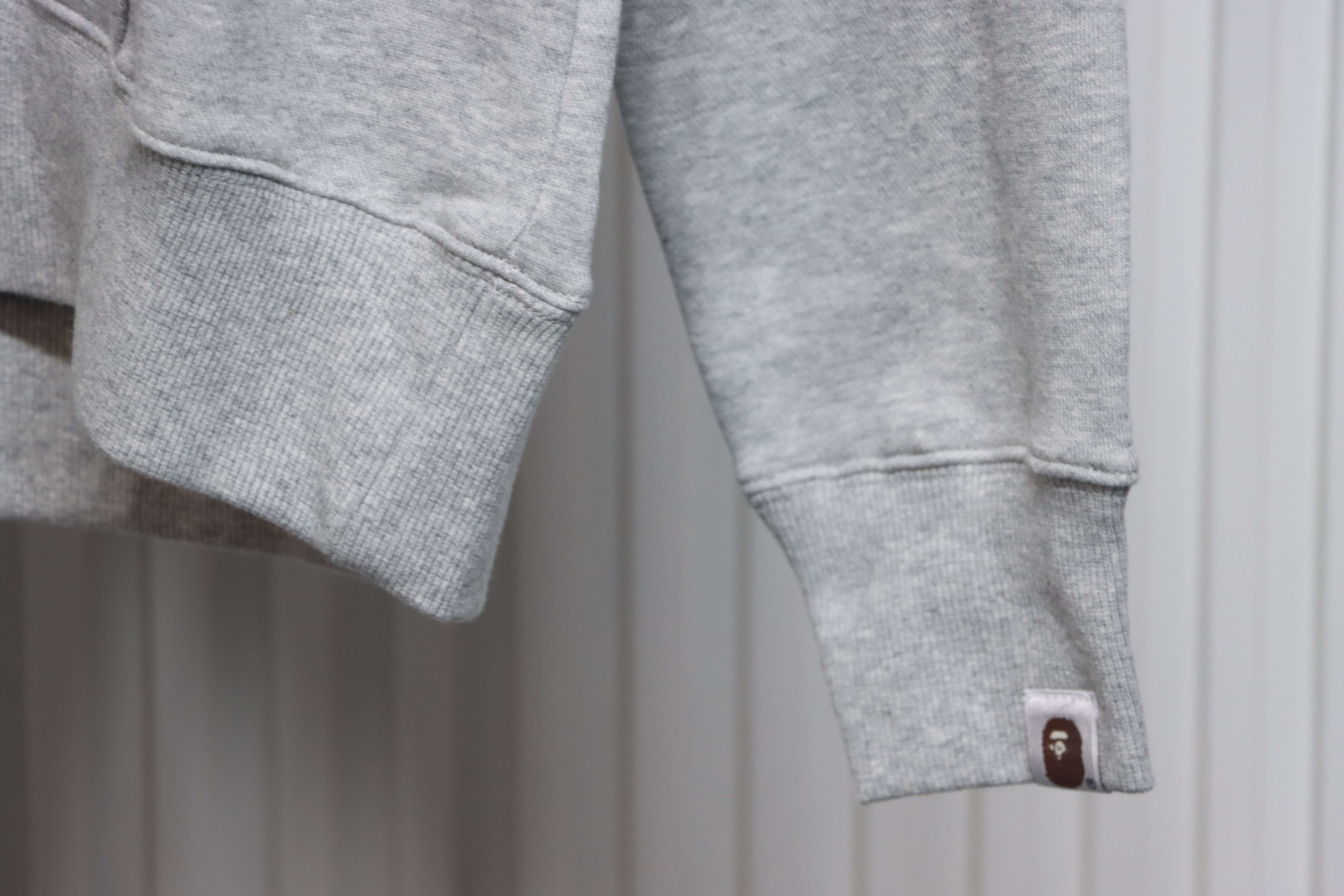 Bape Ape Head Logo Print Hoodie Gray