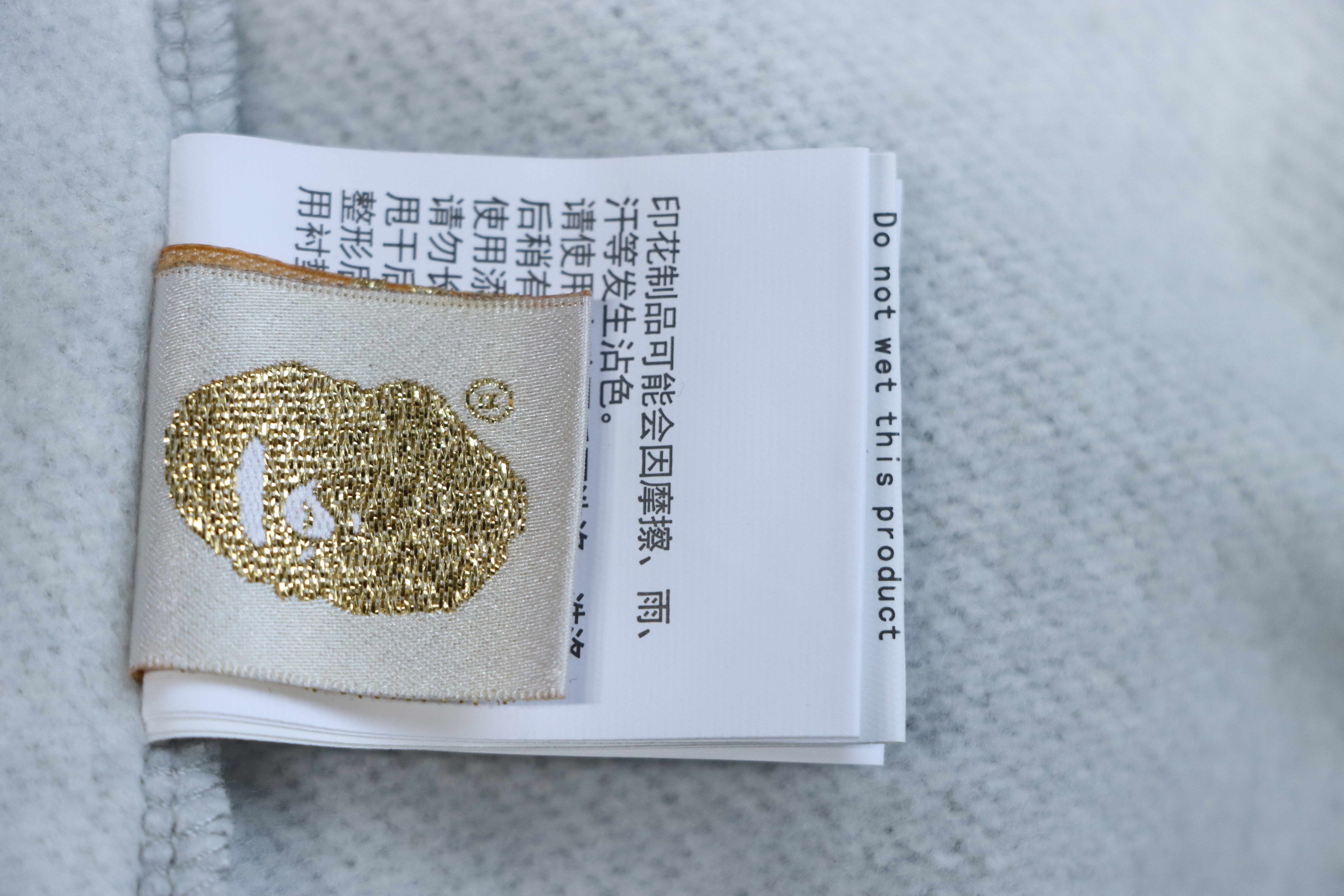 Bape Ape Head Logo Print Hoodie Gray