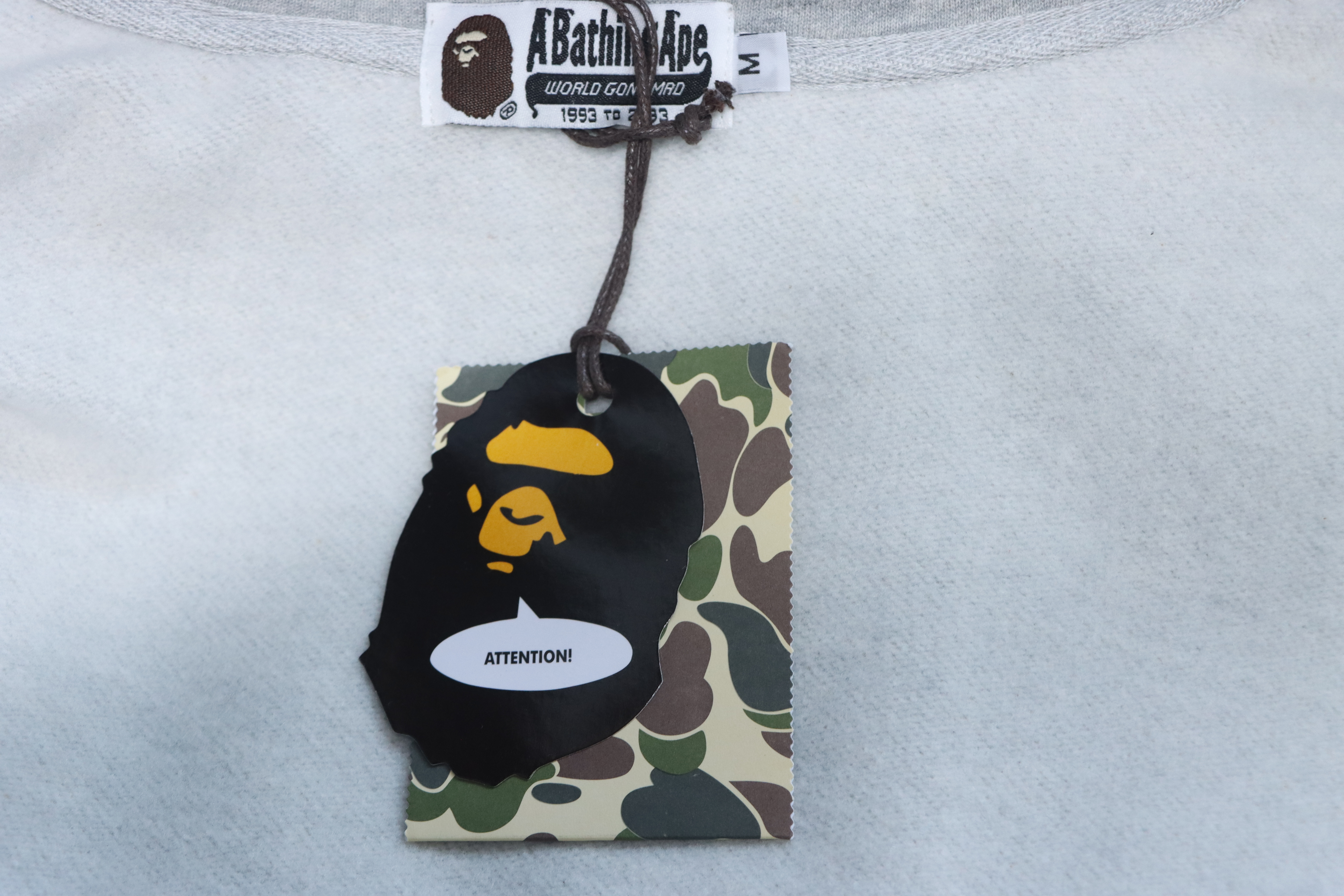 Bape Ape Head Logo Print Hoodie Gray