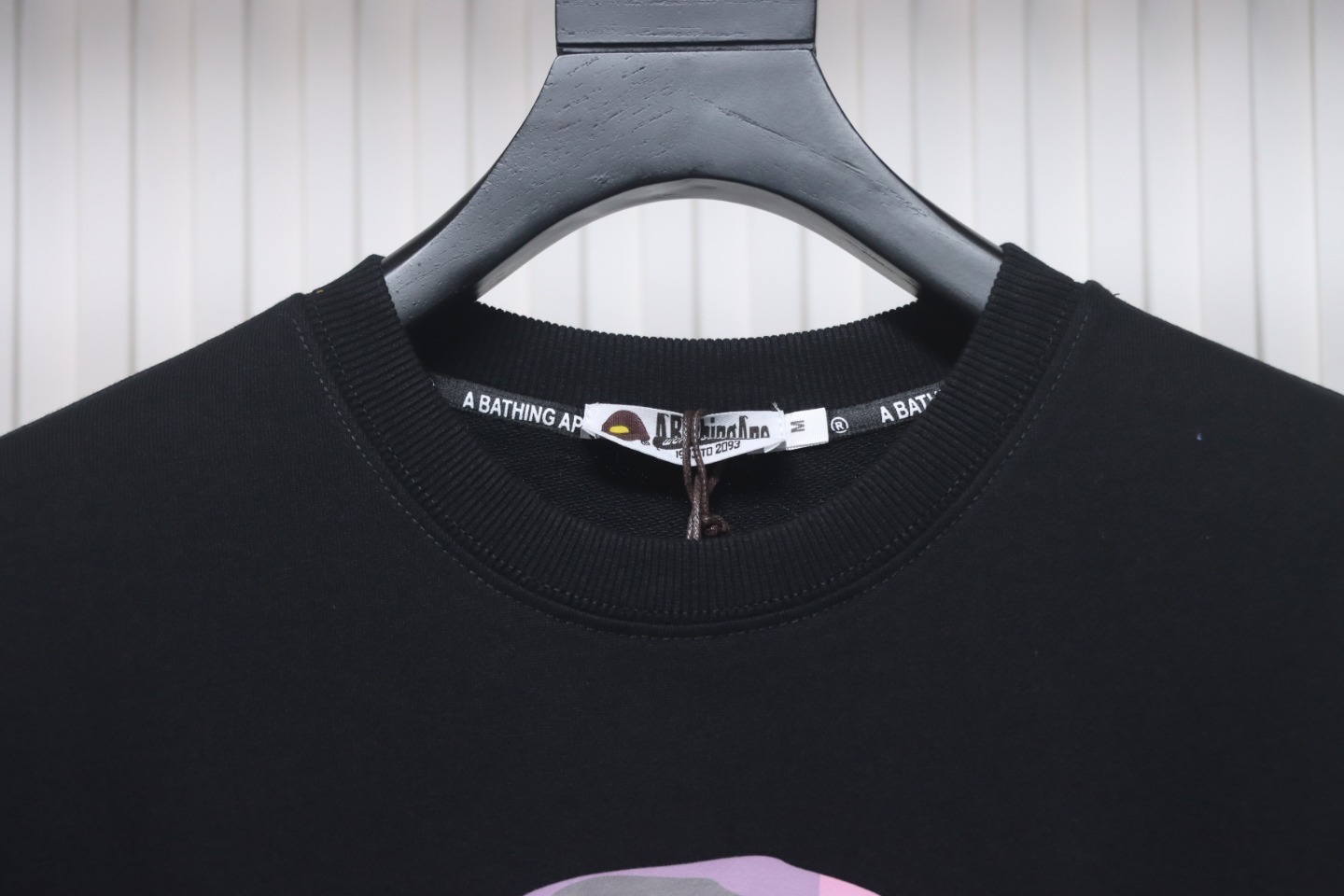 Bape Front And Back Ape Head Print Crewneck Sweatshirt 'Black/Purple'