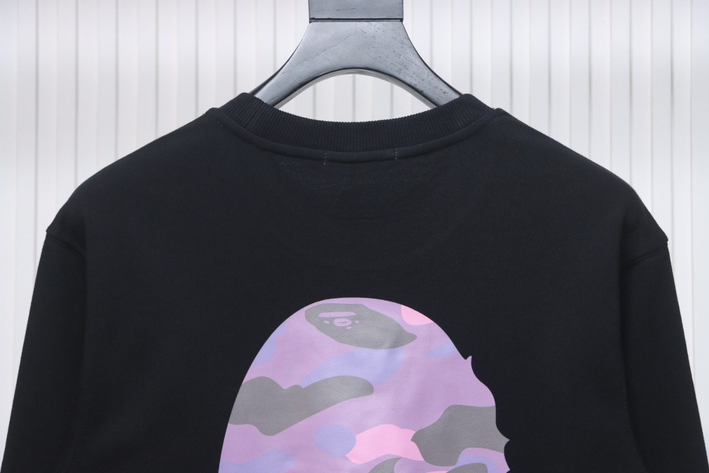 Bape Front And Back Ape Head Print Crewneck Sweatshirt 'Black/Purple'