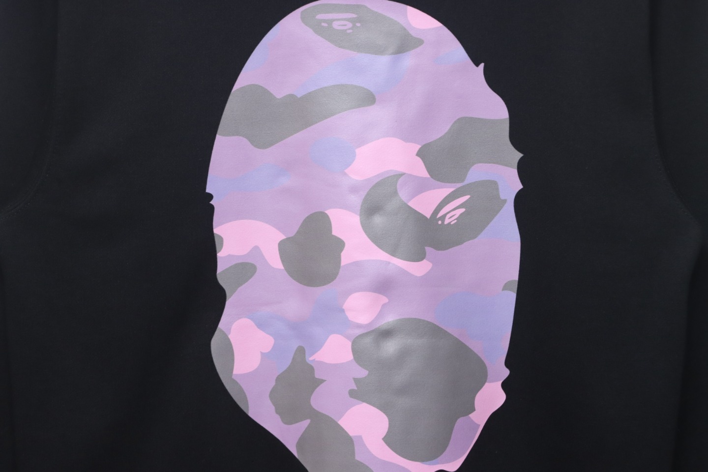 Bape Front And Back Ape Head Print Crewneck Sweatshirt 'Black/Purple'