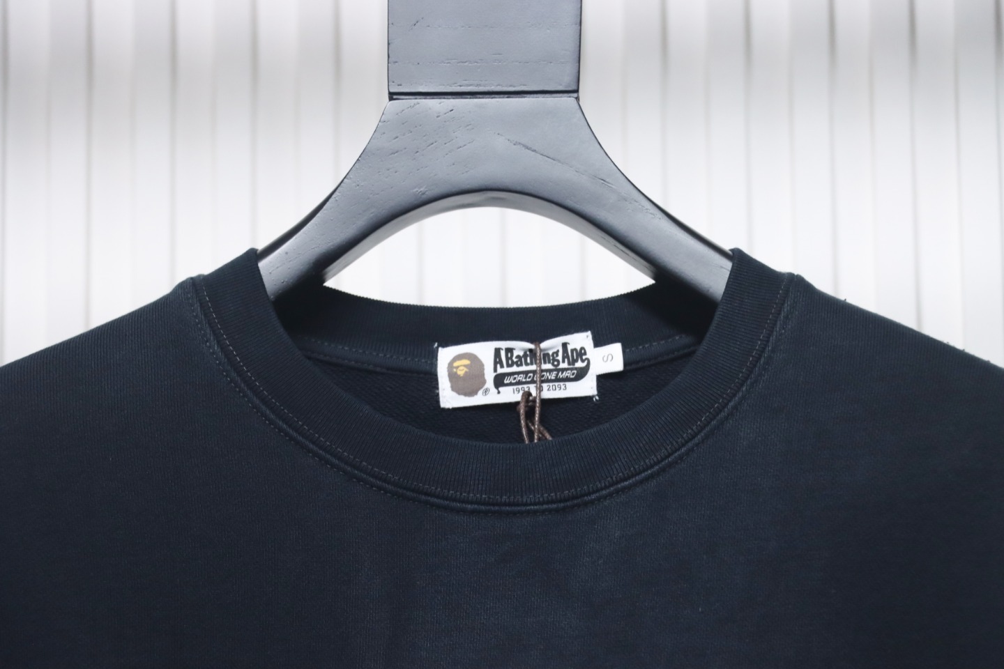 Bape Back Logo Lettering Ape Head Print Crewneck Sweatshirt 'Black/White'