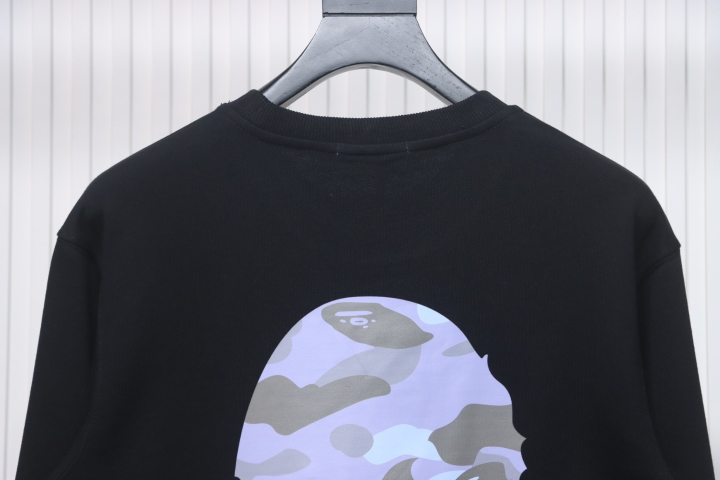 Bape Front And Back Ape Head Print Crewneck Sweatshirt 'Black/Blue'