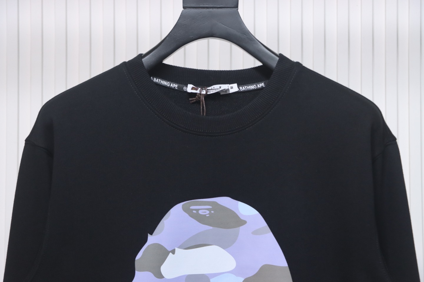 Bape Front And Back Ape Head Print Crewneck Sweatshirt 'Black/Blue'