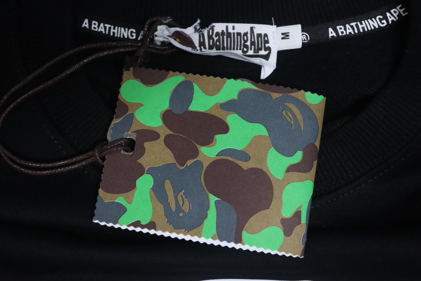 Bape Front And Back Ape Head Print Crewneck Sweatshirt 'Black/White'