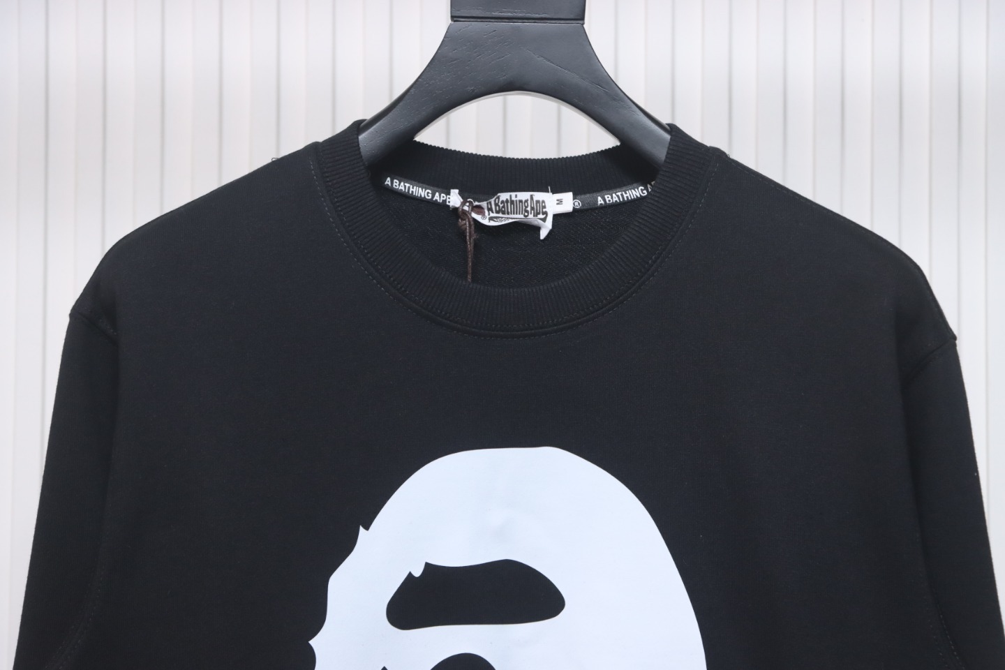 Bape Front And Back Ape Head Print Crewneck Sweatshirt 'Black/White'