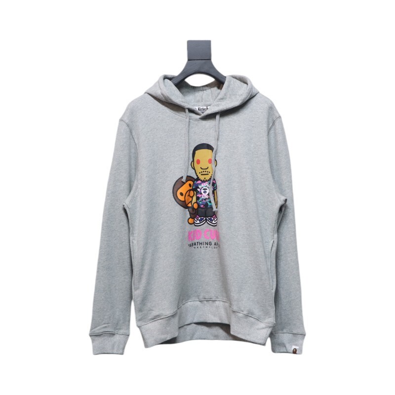 Bape x Kid Cudi Baby Milo Pullover Hoodie Gray