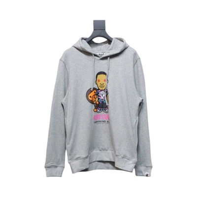 Bape x Kid Cudi Baby Milo Pullover Hoodie Gray 01