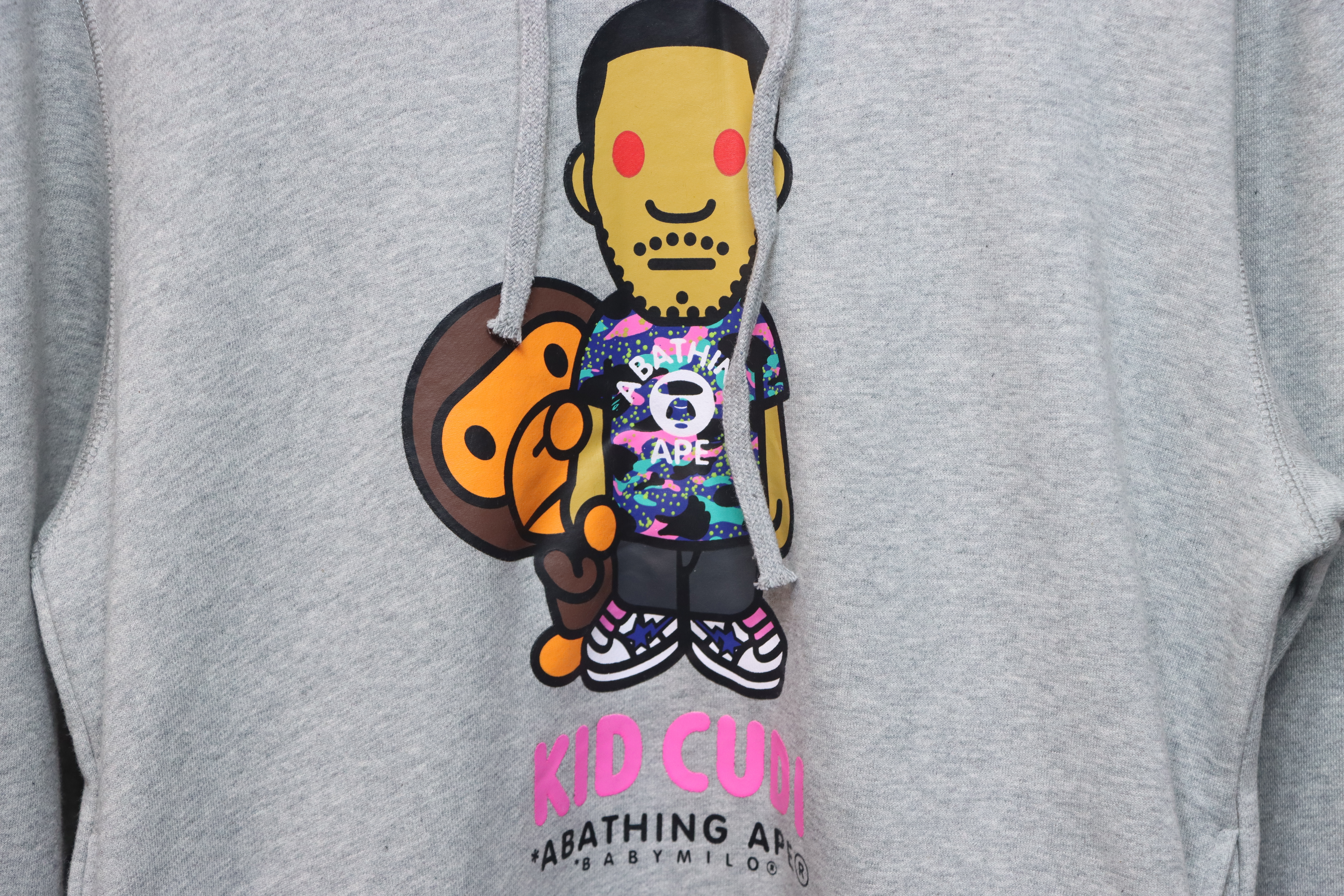Bape x Kid Cudi Baby Milo Pullover Hoodie Gray