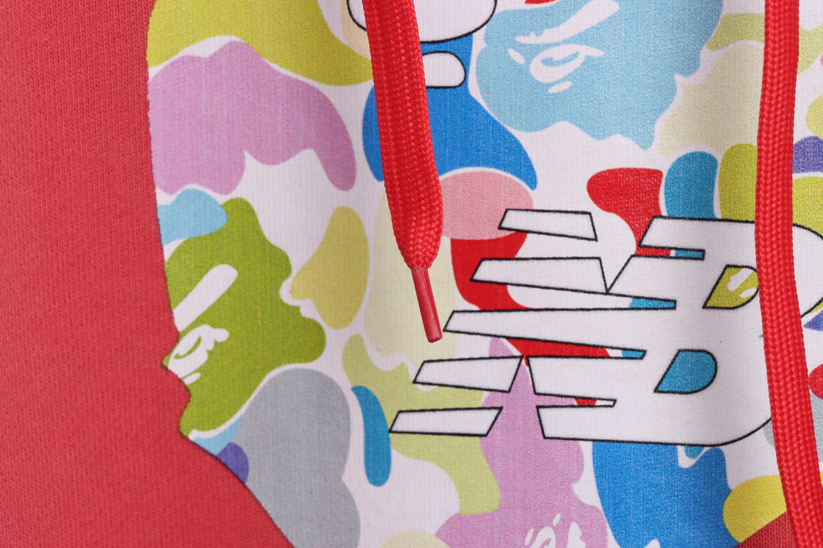 Bape x New Balance Ape Head Relaxed Fit Pullover Hoodie Red