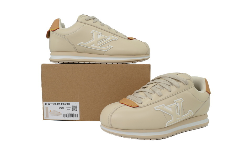 LV BUTTERSOFT Sneaker Lambskin/Plain Calf x Nigo Beige