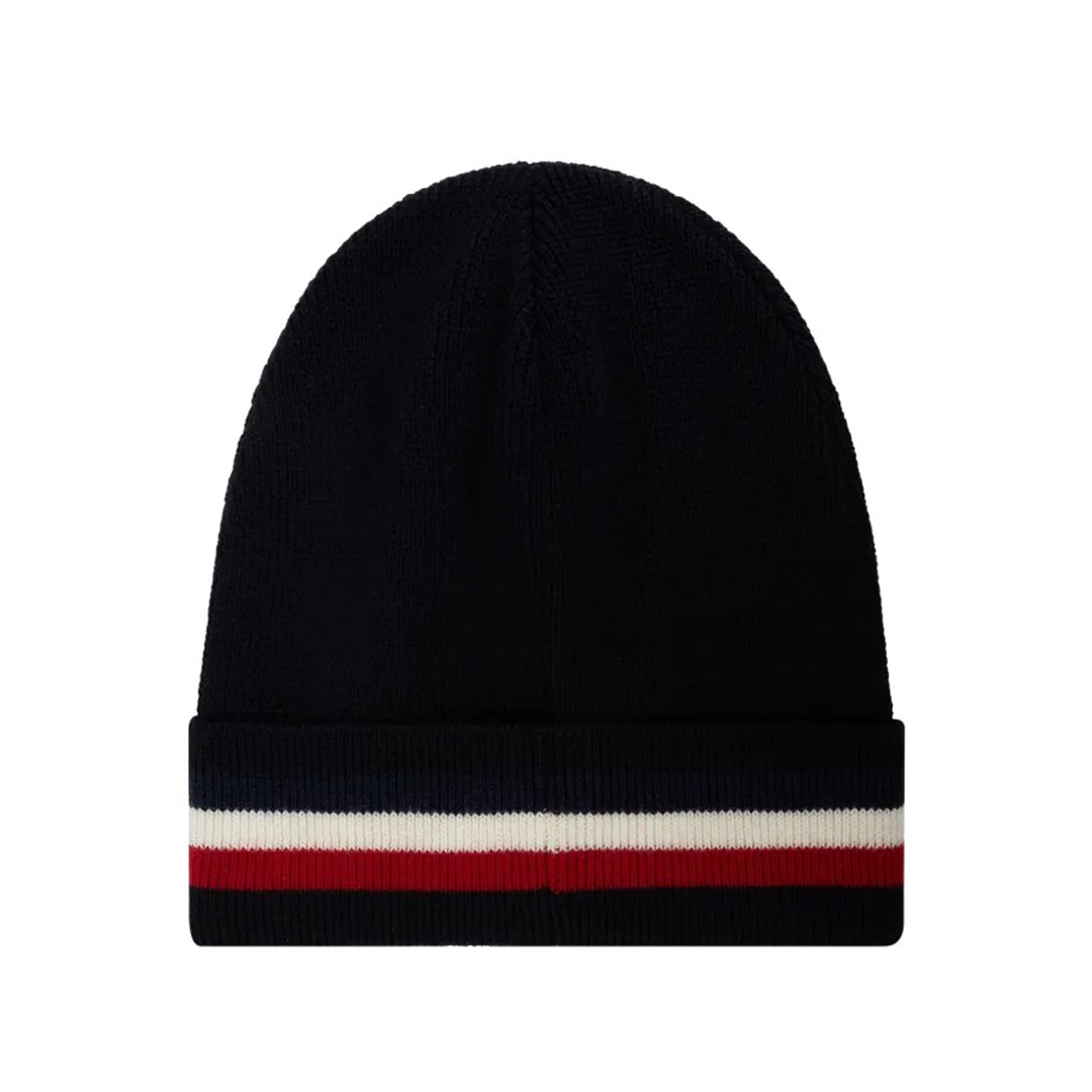 Moncler Cashmere Wool Beanie Striped Black