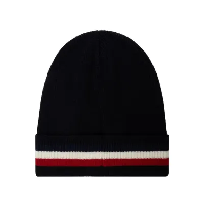 Moncler Cashmere Wool Beanie Striped Black 02