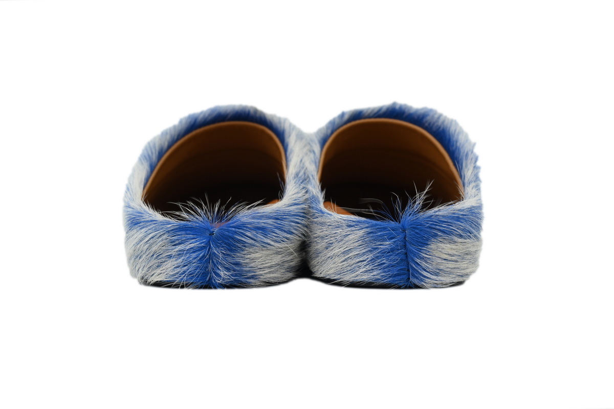 Marni Long-hair Calfskin Fussbett Tie Dye White Blue