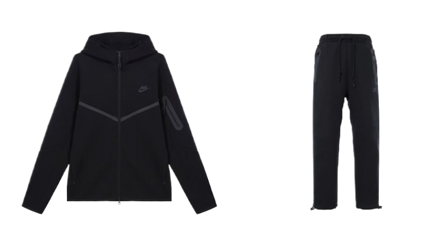 Nike Sportswear Tech Fleece Full-Zip Hoodie & Joggers Set Front Twill Black