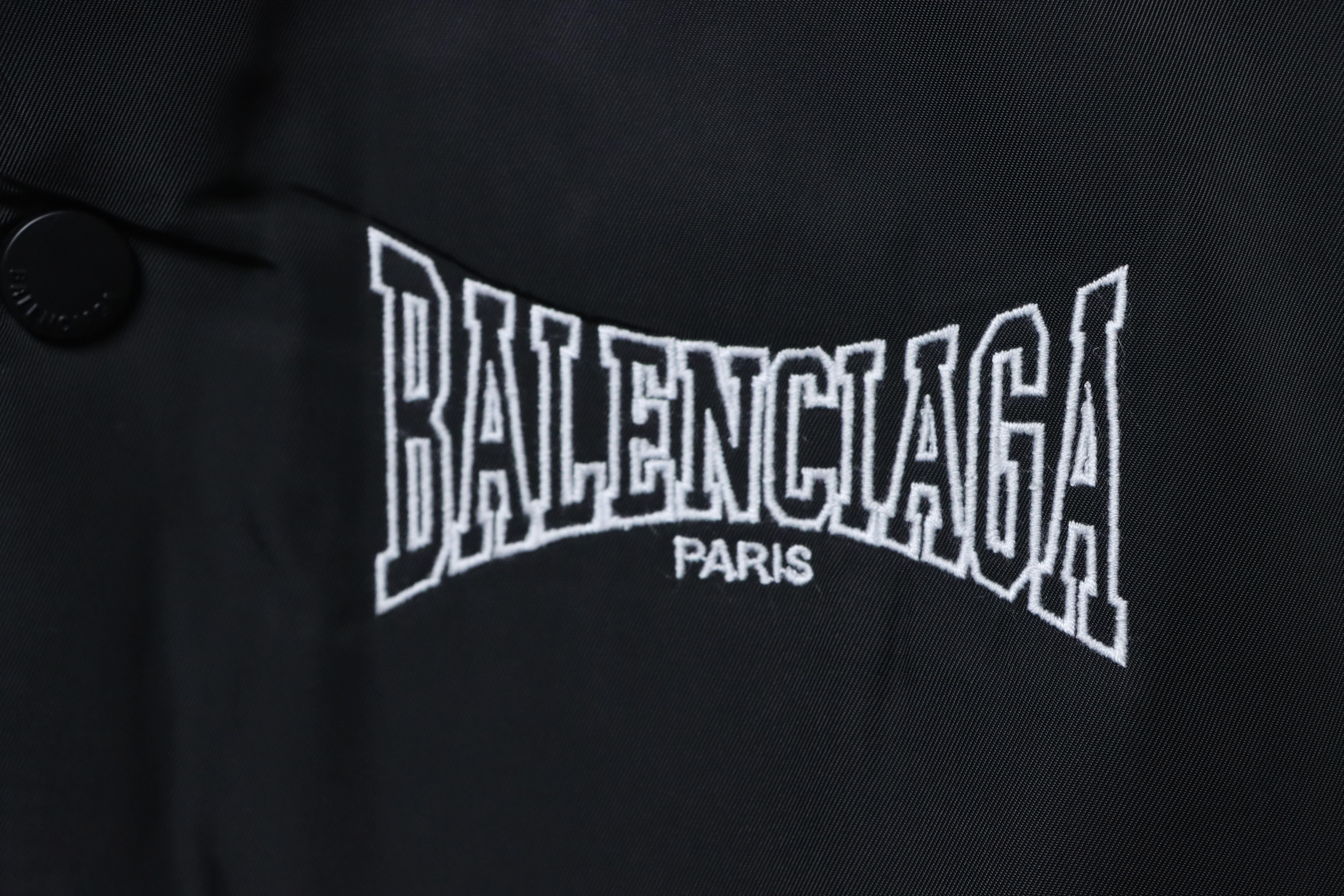 Balenciaga Embroidered Logo Cotton-Padded Jacket