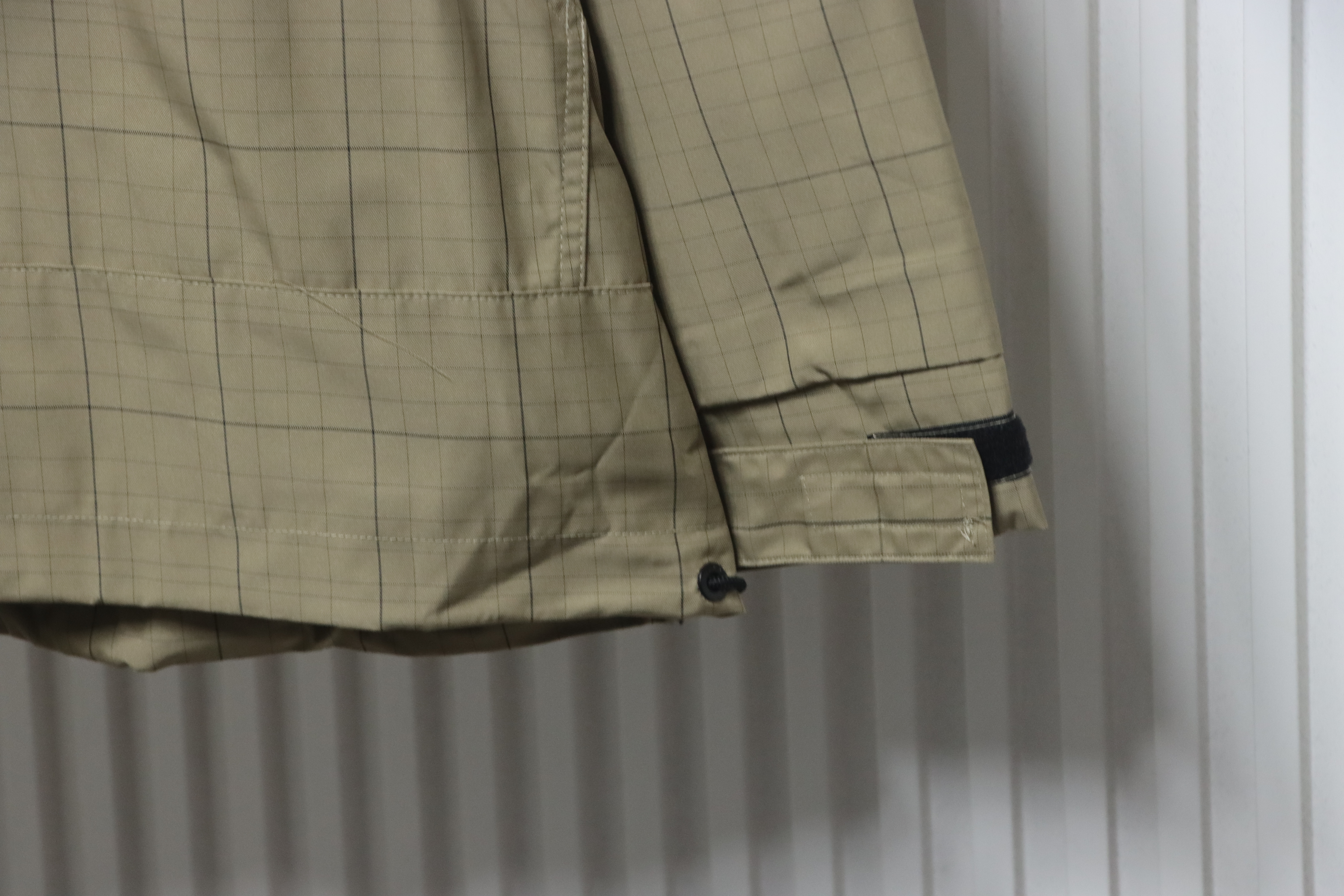 Balenciaga Embroidered Plaid Stand-up Collar Half-zip Jacket Brown