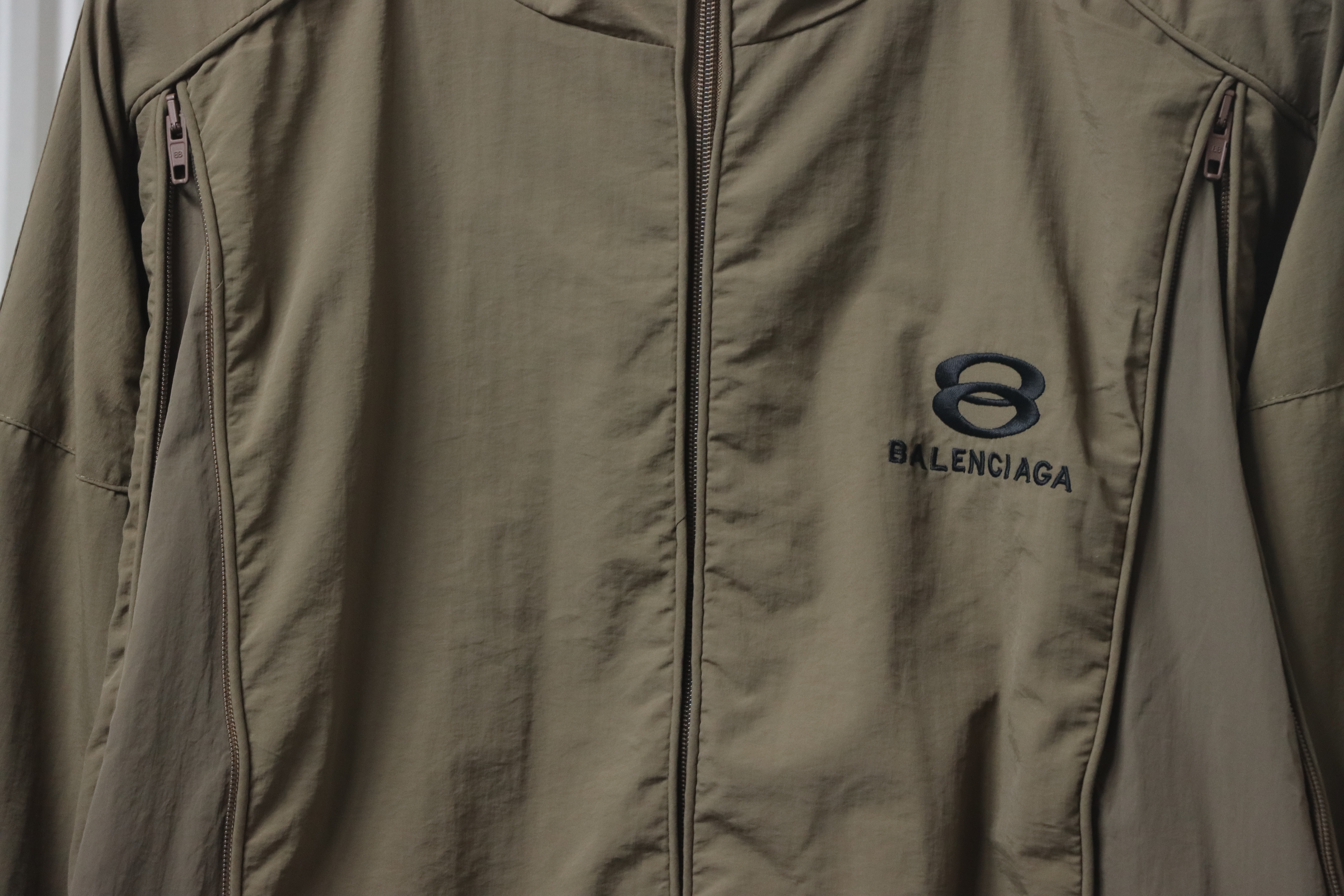 Balenciaga Letter Embroidery Zipper Jacket Military Green