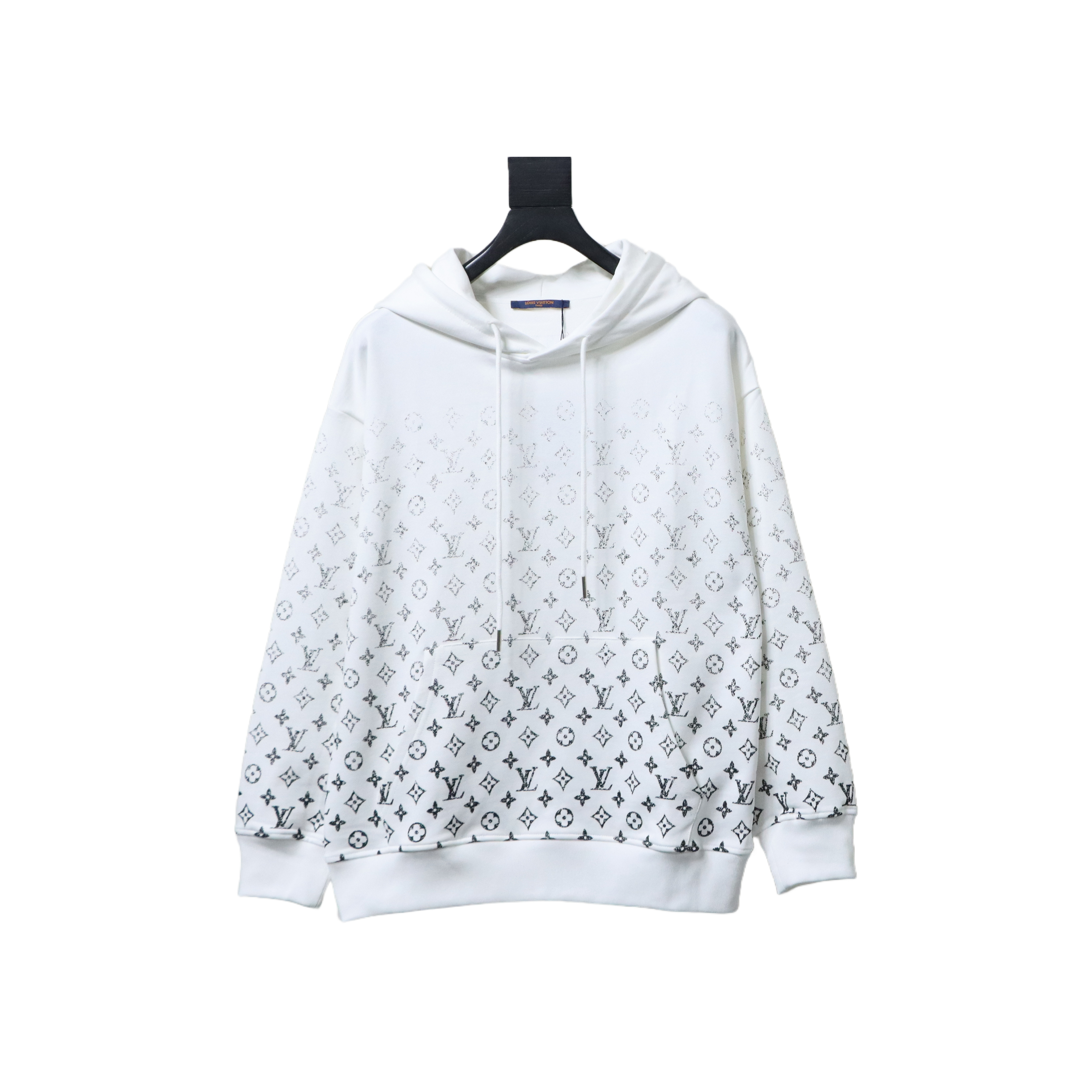 Louis Vuitton Classic Gradient Logo Print Hoodie White