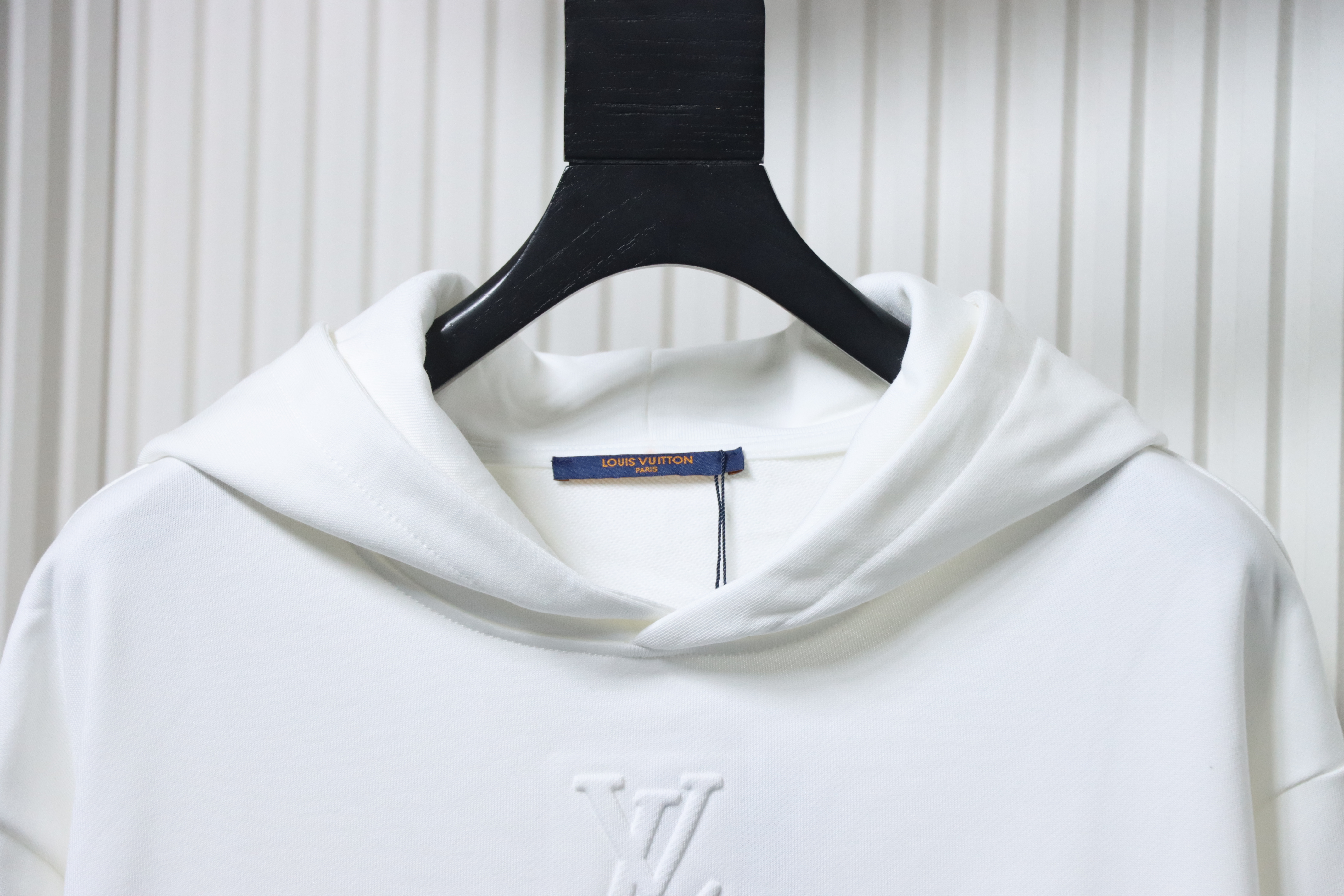 Louis Vuitton White Embossed Letter Hoodie