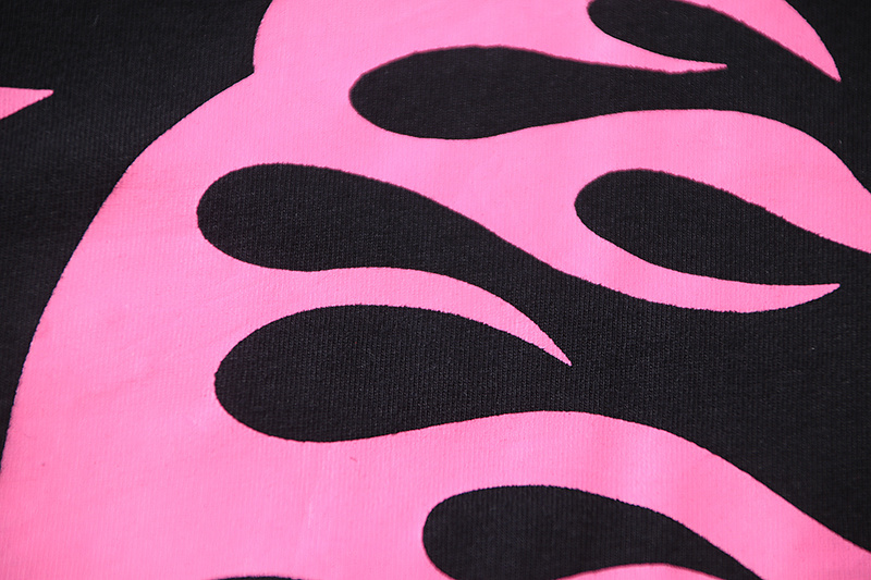 Hellstar Classic Pink Logo Black T-shirt With Hot-fix Rhinestones #6753