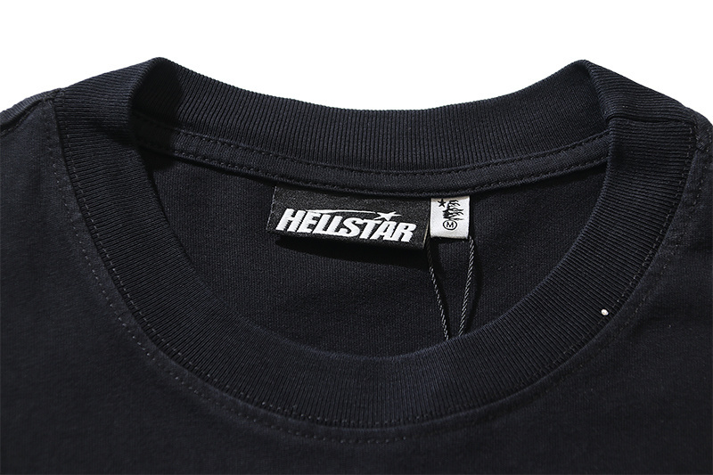 Hellstar Classic Pink Logo Black T-shirt With Hot-fix Rhinestones #6753