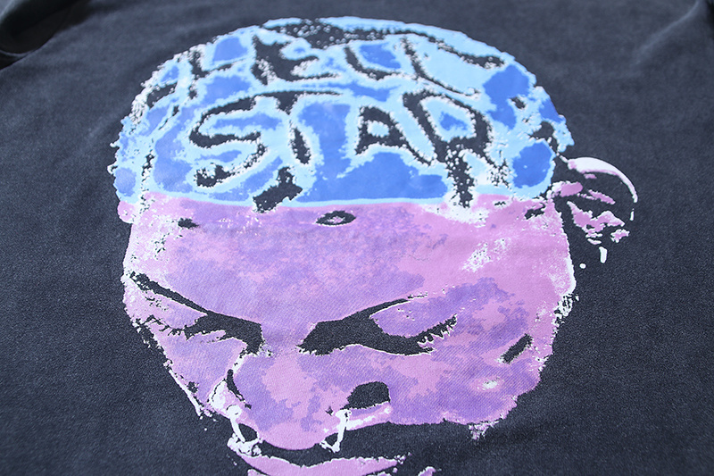 HellStar Dennis Rodman Black-Blue T-shirt With Hot-fix Rhinestones #6771